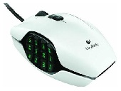  (910-003629) Logitech G600 Laser Gaming Mouse 8200dpi USB White (G-package) NEW