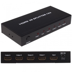  HDMI 1  - 4 , Orient HSP0104, v1.4, 3D, HDTV1080p/1080i/720p, HDCP1.2,